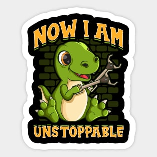 I Am Unstoppable TRex Funny Short Dinosaur Arms Sticker